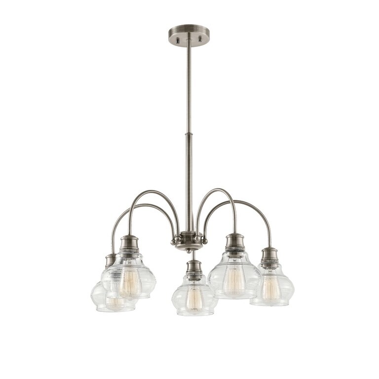 Kichler Lighting Schoolhouse Collection 5-light Classic Pewter Chandelier - Chandeliers For Bedrooms by Overstock.com