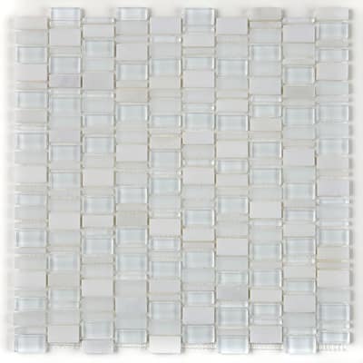 Clio Mosaics 1 X Random Mosaic Glass and Stone Tile in Luna - 12x12
