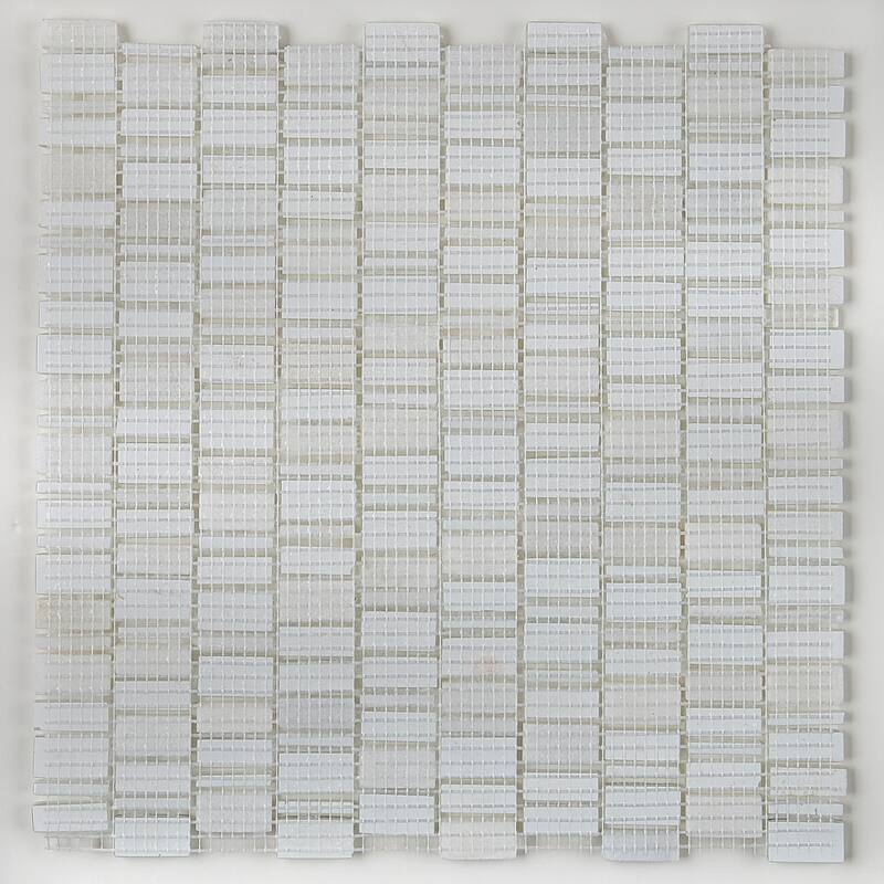 Clio Mosaics 1 X Random Mosaic Glass and Stone Tile in Luna - 12x12
