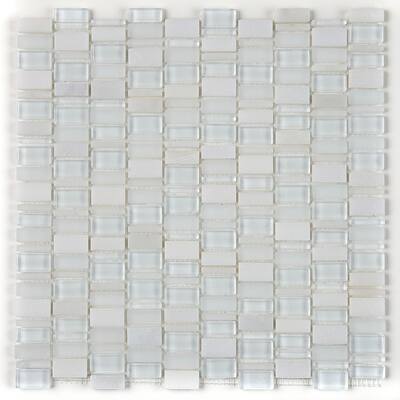 Clio Mosaics 1 X Random Mosaic Glass and Stone Tile in Luna - 12x12