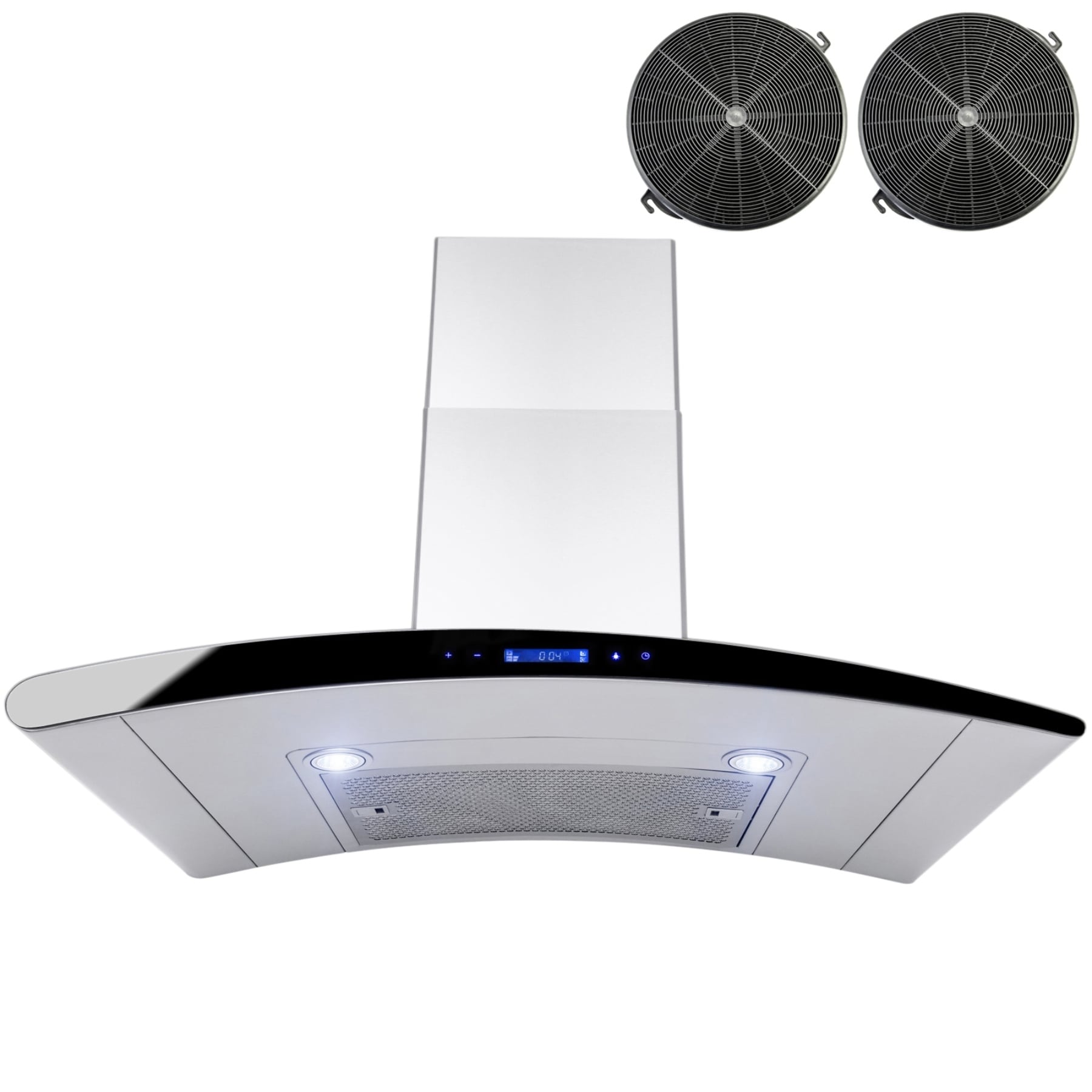 AKDY RH0273 36 in. Wall Mount Range Hood in Stainless Steel with Touch  Control and Carbon Filters