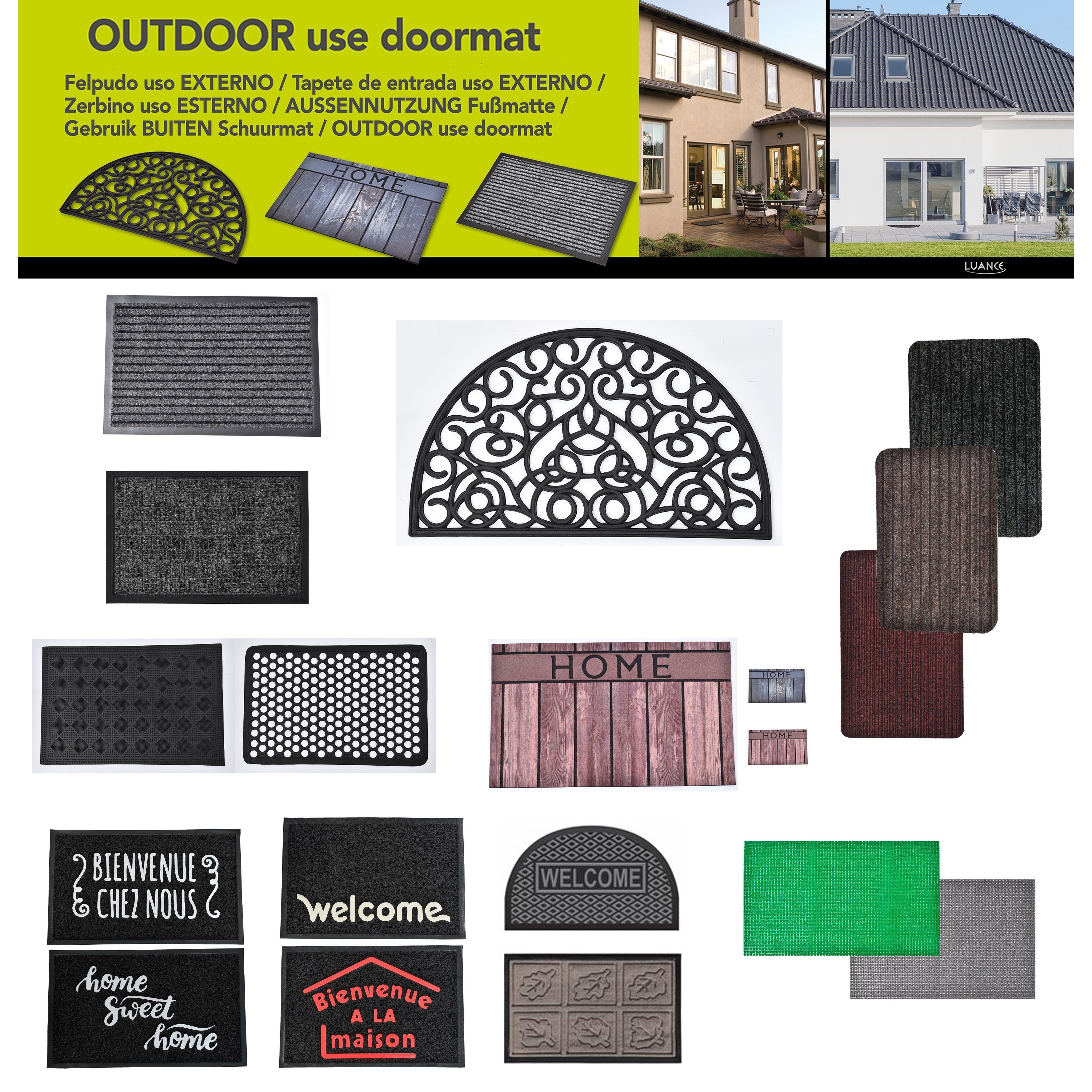Shop Evideco Outdoor Half Round Front Door Mat Welcome