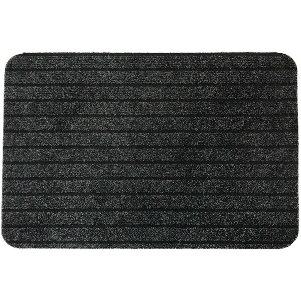 Evideco Outdoor Front Door Mat Chloe Polypropylene Latex Rug 24x16 Inch Grey