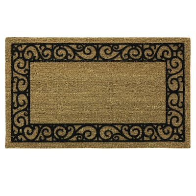 Coir Flocked Natural French Quarters doormat by Bacova - 20x30
