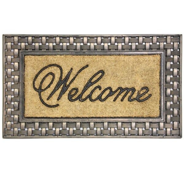 Coir Framed Basketweave Welcome doormat by Bacova - 18x30