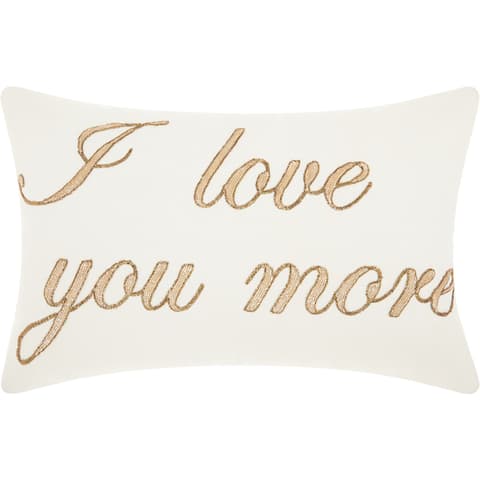 Mina Victory Luminecence "I Love You More" Throw Pillow by Nourison (14-Inch X 20-Inch)