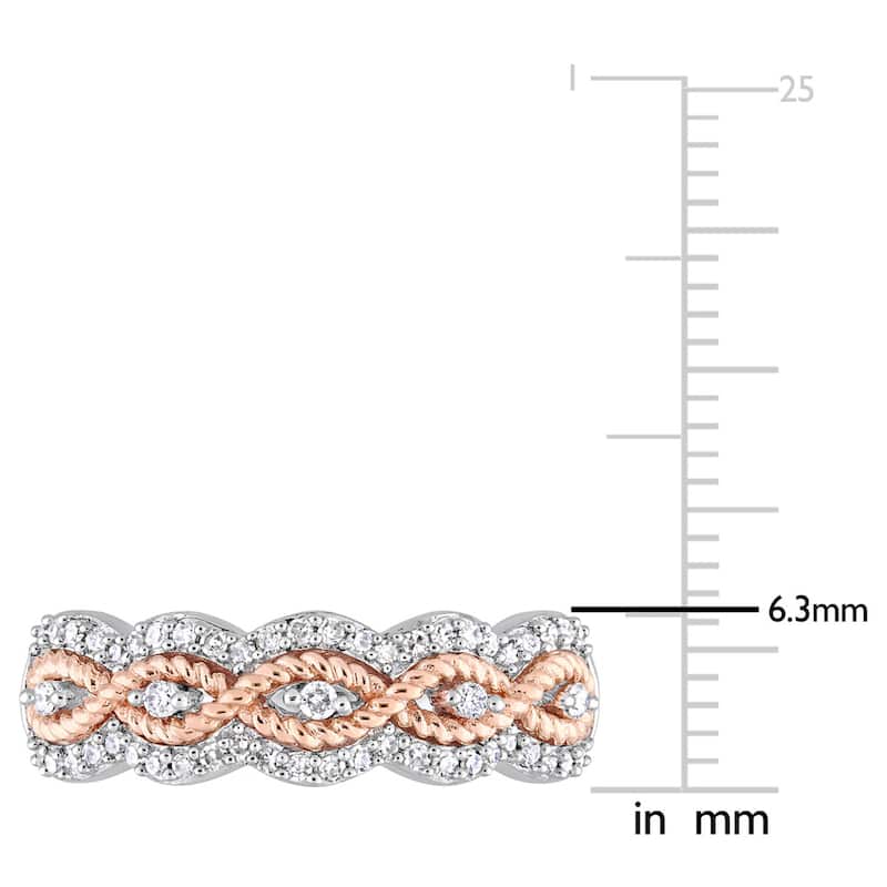 Miadora Signature Collection 2-Tone 10k Rose and White Gold 1/4ct TDW Diamond Infinity Anniversary Band