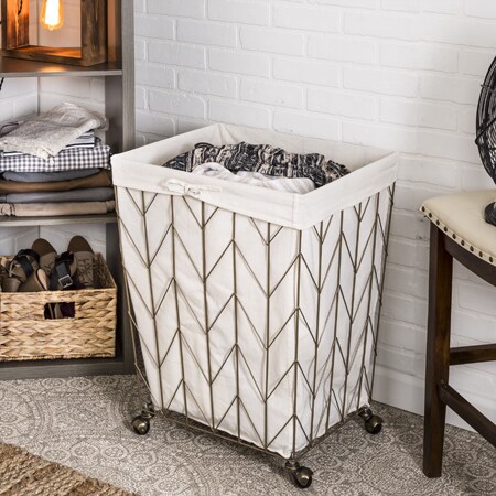 Shop Honey Can Do Coastal Collection Decorative Rolling Hamper