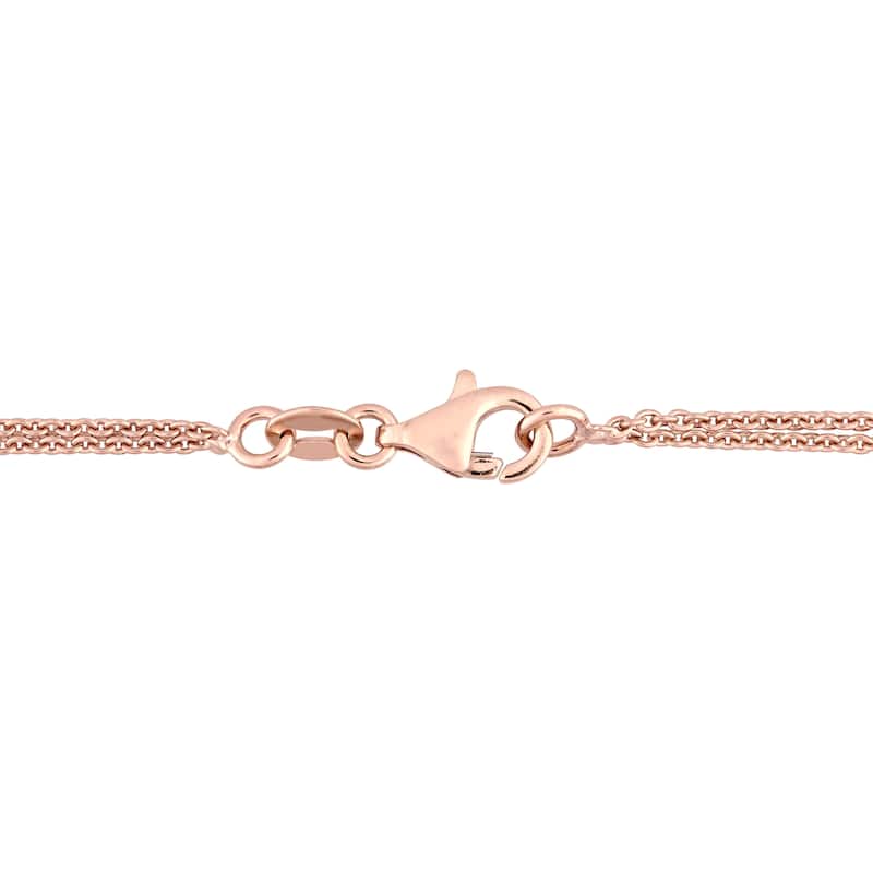 Miadora Signature Collection 2-Tone 18k White and Rose Gold 1/3ct TDW Diamond Stationed Bird Bracelet