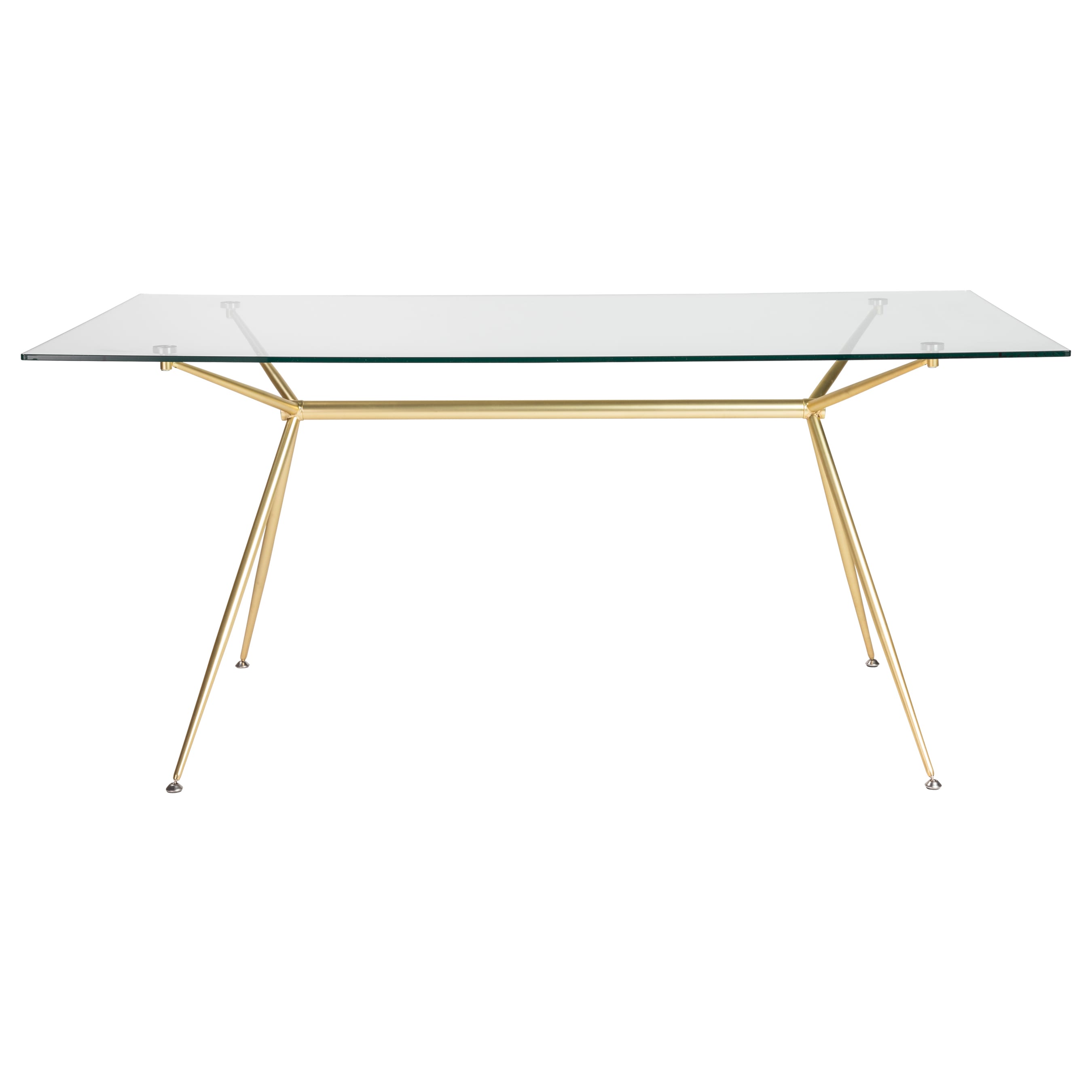 Atos 66 Rectangle Dining Table Desk With Clear Tempered Gl Top And Matte Brushed Gold Base Atos 66 Rectangle Dining Table Desk With Clear Tempered Gl Top And Matte Brushed Gold Base