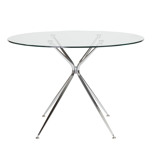 Atos 42 Round Dining Table With Clear Tempered Gl Top And