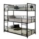 preview thumbnail 4 of 2, Gorz Industrial Black Twin Metal Slatted Triple Bunk Bed by Furniture of America