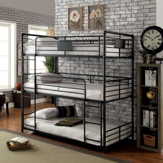 Furniture Of America Flynn Style Metal Antique Black Furniture Of America Flynn Style Metal Antique Black Triple Twin Bunk Bed