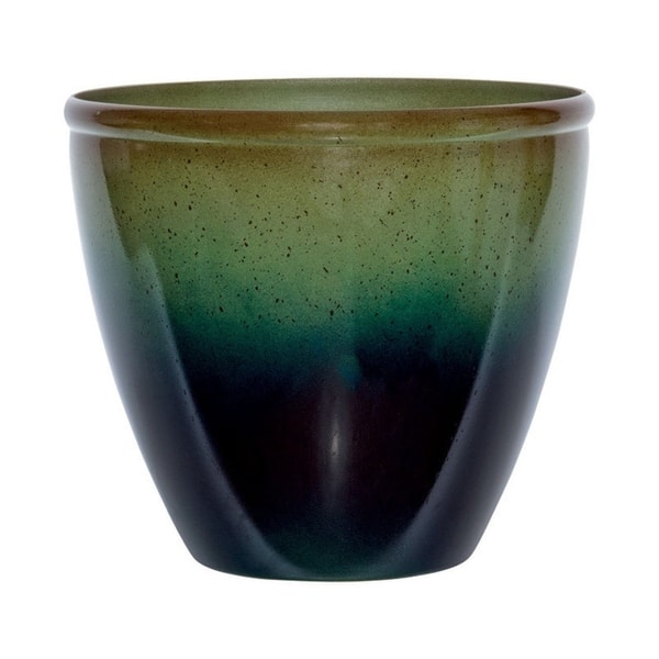 Suncast Modern Green Blue Resin Modern Planter 14 In H X 16 In W X 16 In L Overstock 19968481