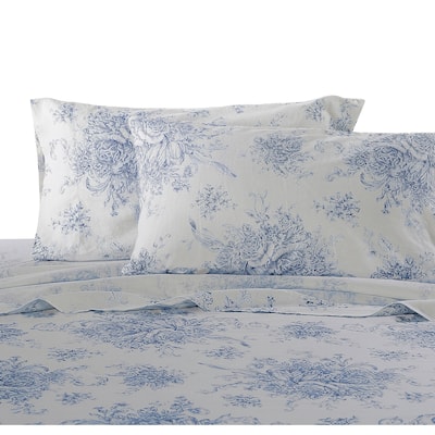 Classical Linen Cotton Collection Natural Printed Toile Sheet Sets