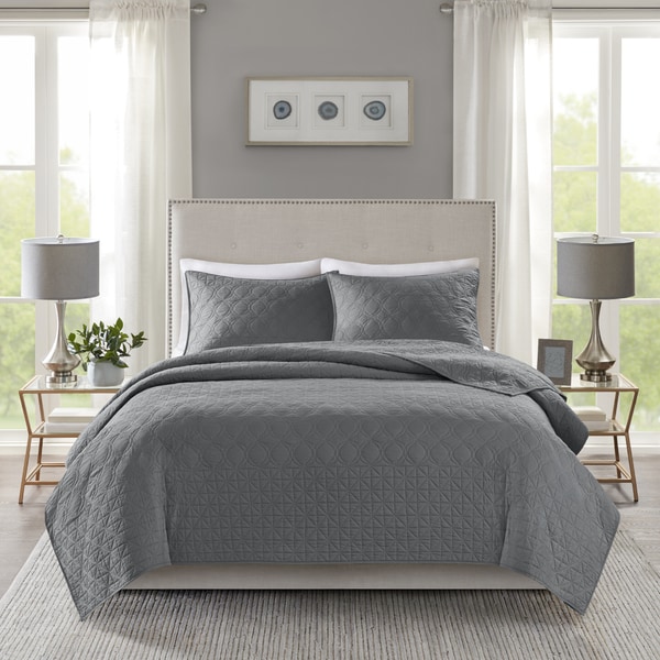 Madison Park Remy Dark Grey Quilted Coverlet Set Free Madison Park Remy Dark Grey Quilted Coverlet Set