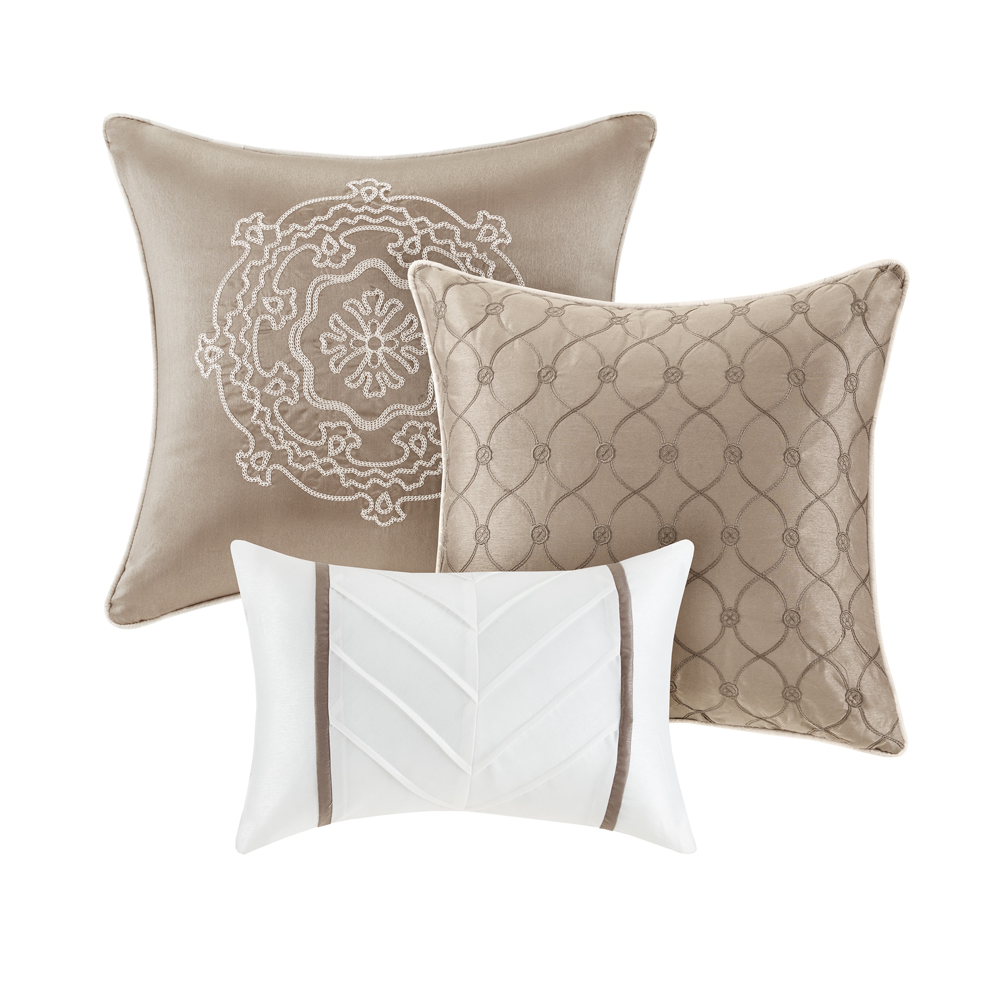 Madison Park Waylon Taupe 6-piece Jacquard Duvet Cover Set