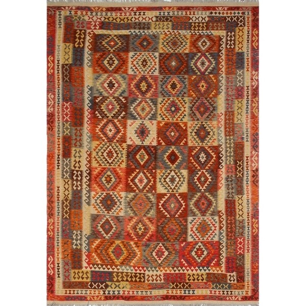 Noori Rug Sangat Kilim Bentleigh Rust/Gold Rug - 8'3" x 11'8"