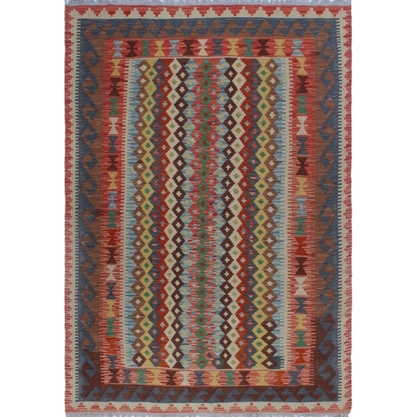 Noori Rug Sangat Kilim Orman Beige/Rust Rug - 3'11 x 6'0