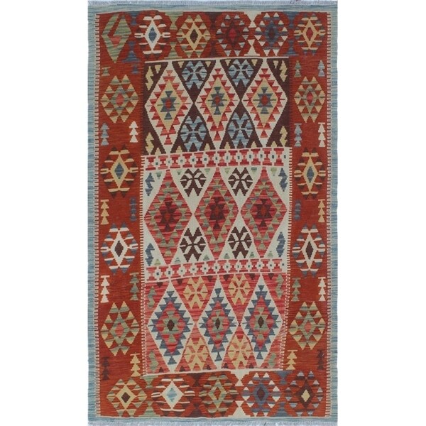 Noori Rug Sangat Kilim Clayborne Rust/Beige Rug - 4'0 x 6'9