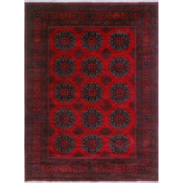 Khal Mohammadi Sage Red/Black Rug (6'9 x 9'6)