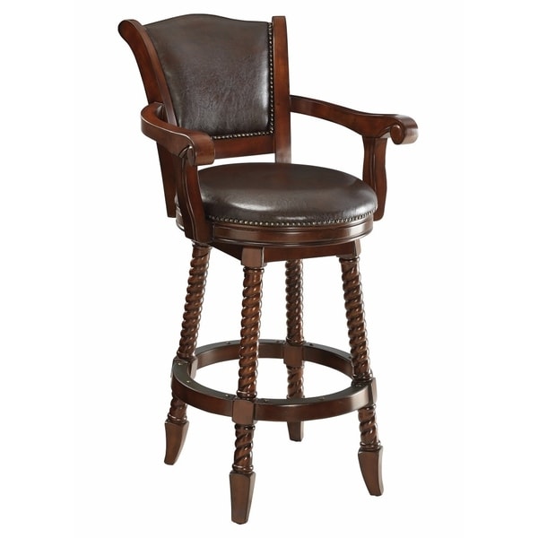 Traditional Rope Twist Wooden Bar Stool Brown On Free Traditional Rope Twist Wooden Bar Stool Brown
