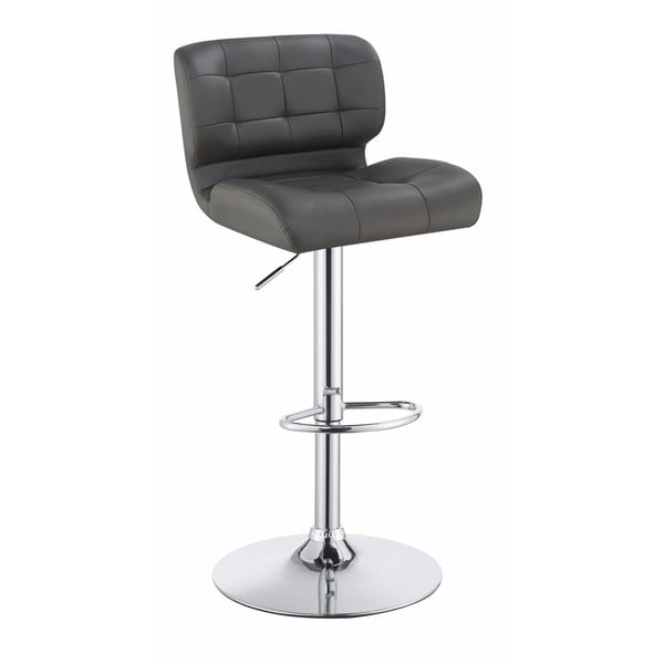 Contemporary Adjustable Swivel Metal Bar Stool, Gray ,Set of 2