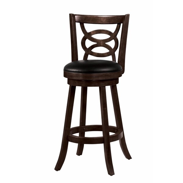 black and brown swivel bar stools