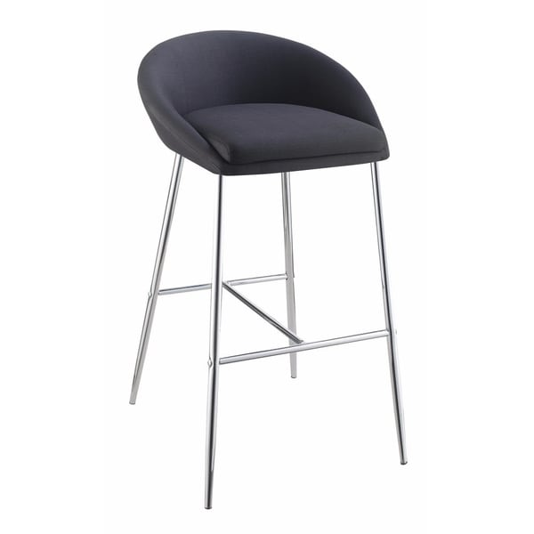 Captivating Bar Height Stool, Black And Silver, Set of 2
