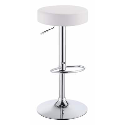 Classy Backless Adjustable Height Bar Stool, White