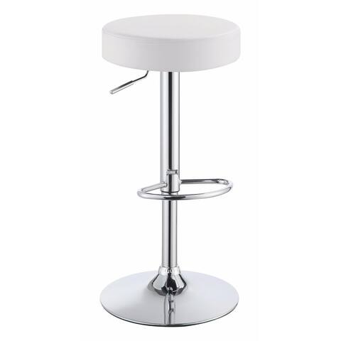 Classy Backless Adjustable Height Bar Stool, White