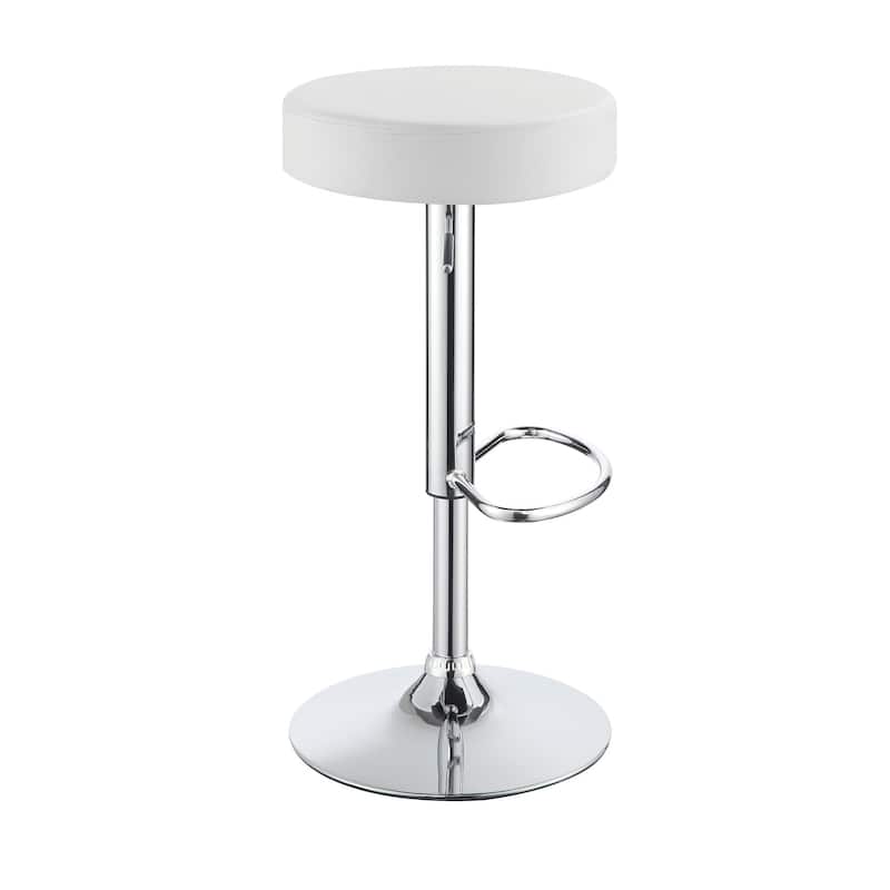 Classy Backless Adjustable Height Bar Stool, White