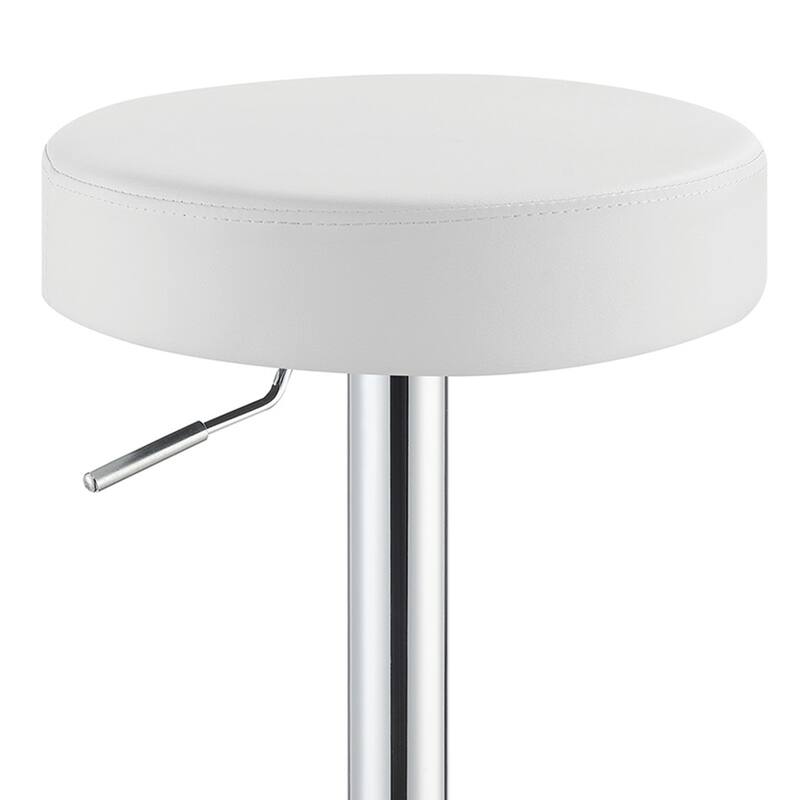 Classy Backless Adjustable Height Bar Stool, White