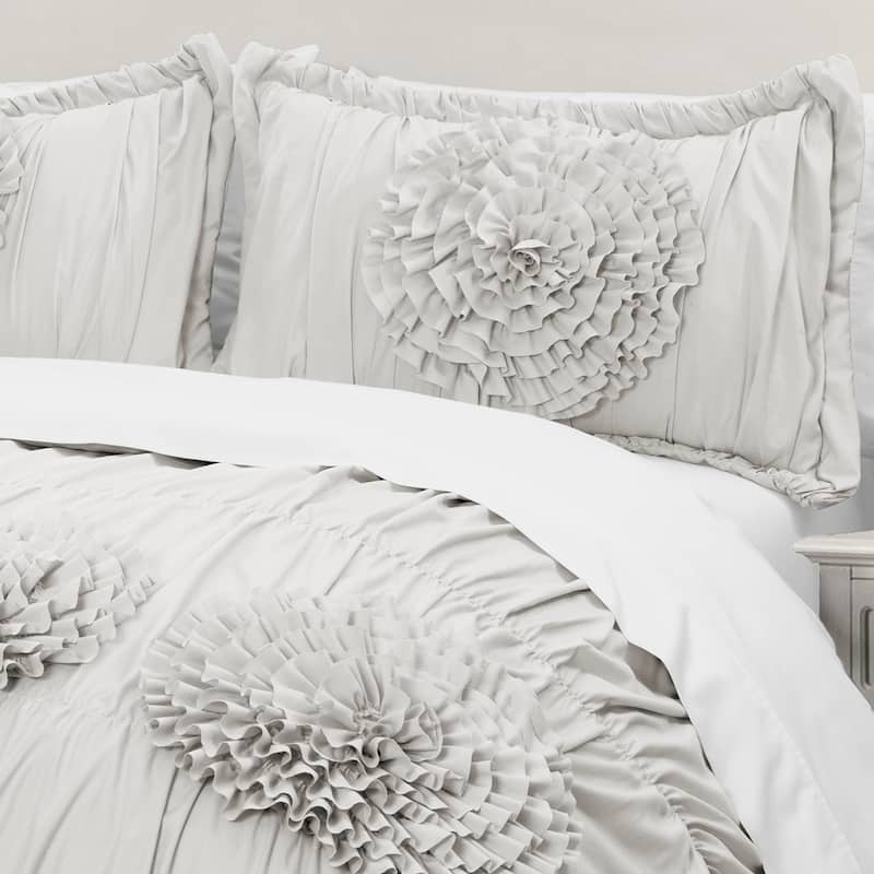 Lush Decor Serena Texture Floral 3-piece Comforter Set