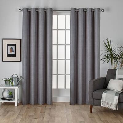Buy Grey Blackout Faux Silk Curtains Drapes Online At