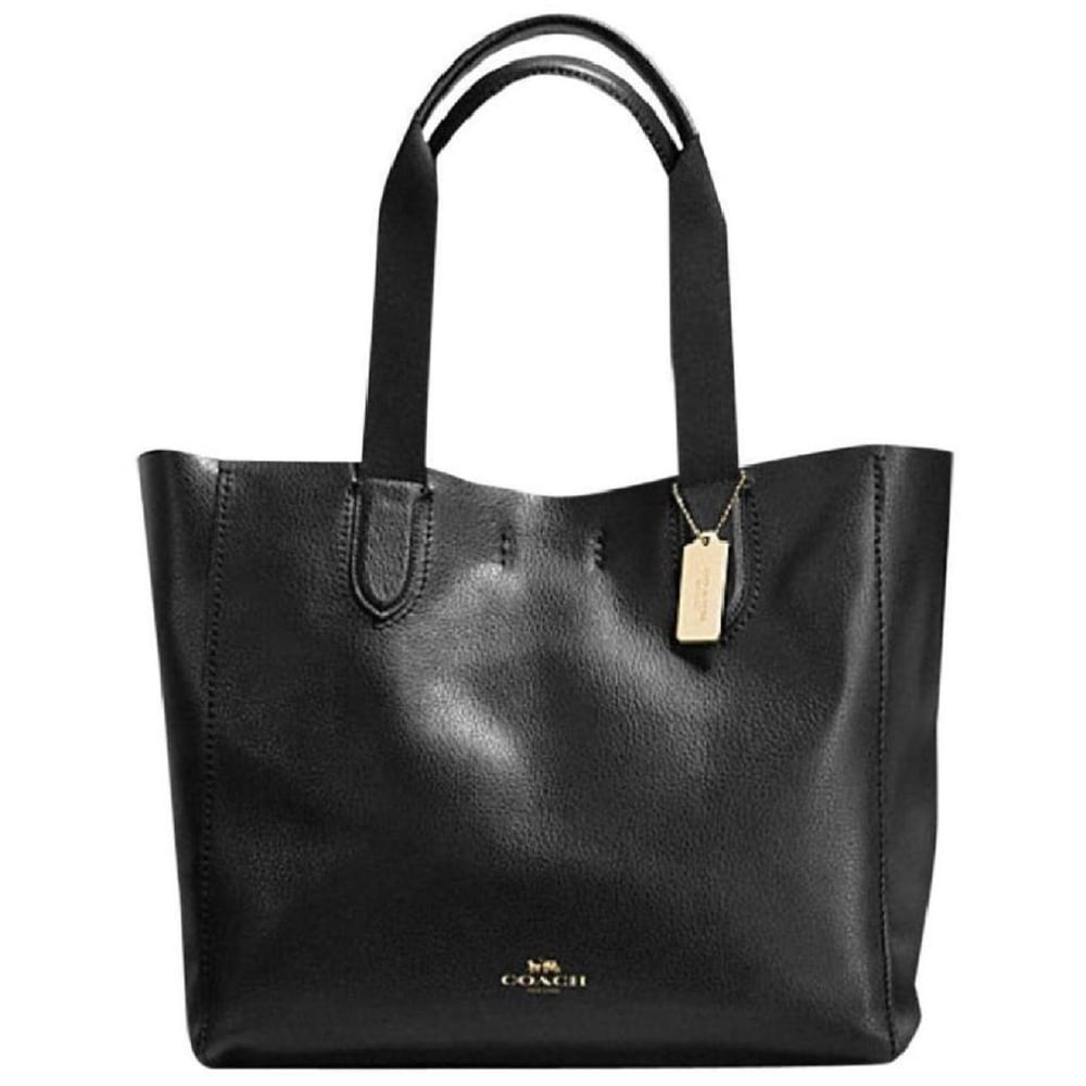 coach black tote with red interior