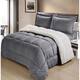Swift Home Faux Micro-mink Down Alternative Comforter Bedding Set - Pewter - Full