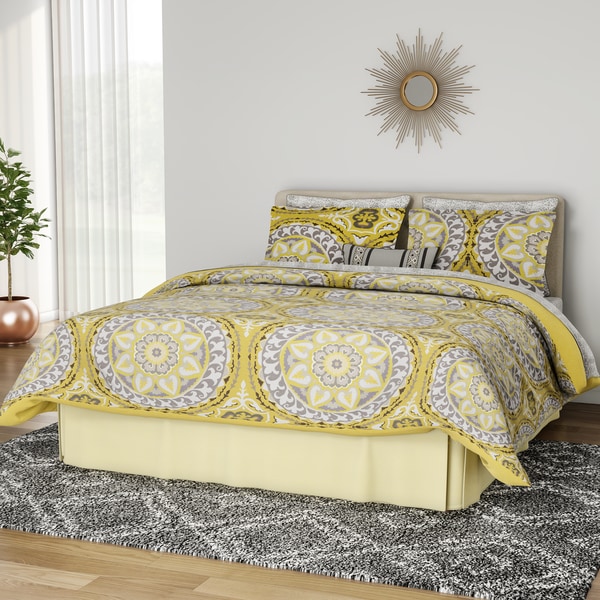 The Curated Nomad La Boheme Yellow Complete Comforter and Cotton Sheet Set