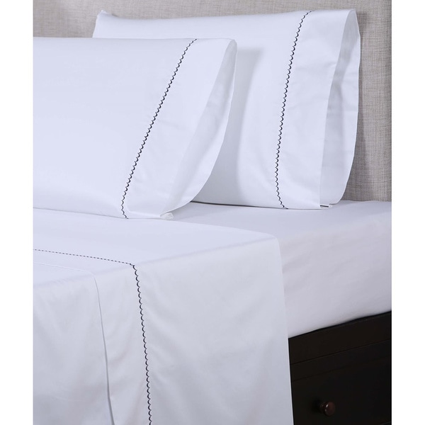 Gracewood Hollow Shakespeare 600 Thread Count Scalloped Embroidered Sheet Set