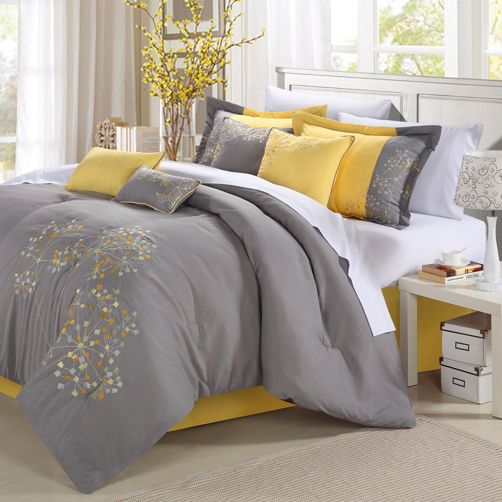 Bed in a Bag Embroidered Comforter Set 
