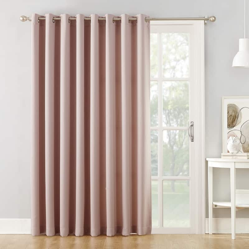 Porch & Den Nantahala Rod Pocket Room Darkening Patio Door Single Curtain Panel, Single Panel - 100 x 84 - Blush