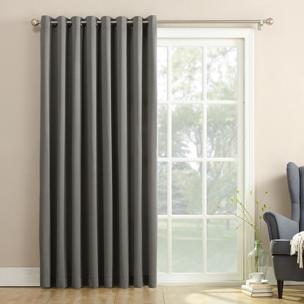 Deconovo Rod Pocket Sheer Voile Window Curtain Panels Sheer Drapes for Sliding Glass Door 54x95 Inch Grey 2 Panels 