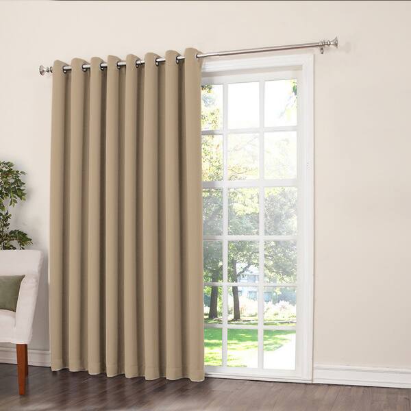 Porch & Den Nantahala Rod Pocket Room Darkening Patio Door Single Curtain Panel, Single Panel - 100 x 84 - Taupe
