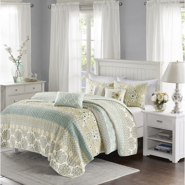 Copper Grove Burwell Quilted Green Coverlet Set