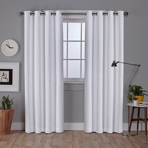 Strick & Bolton Laurette Linen Woven Blackout Grommet Top Curtain Panel Pair