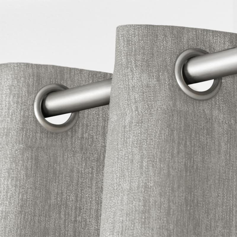 Strick & Bolton Laurette Linen Woven Blackout Grommet Top Curtain Panel Pair