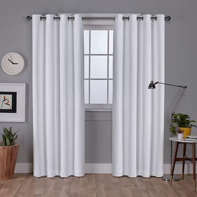 Strick & Bolton Laurette Linen Woven Blackout Grommet Top Curtain Panel Pair