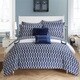 preview thumbnail 2 of 5, Carson Carrington Juelsminde 9-piece Reversible Navy/ White Bed in a Bag Comforter Set