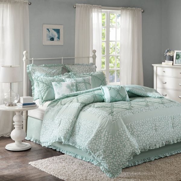 Copper Grove Burwell 9-piece Aqua Cotton Percale Comforter Set
