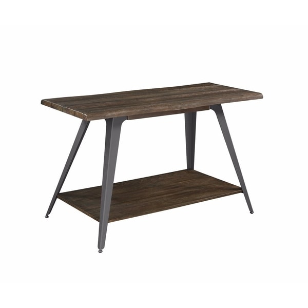 Sleek Wooden Sofa Table With Bottom Shelf, Brown